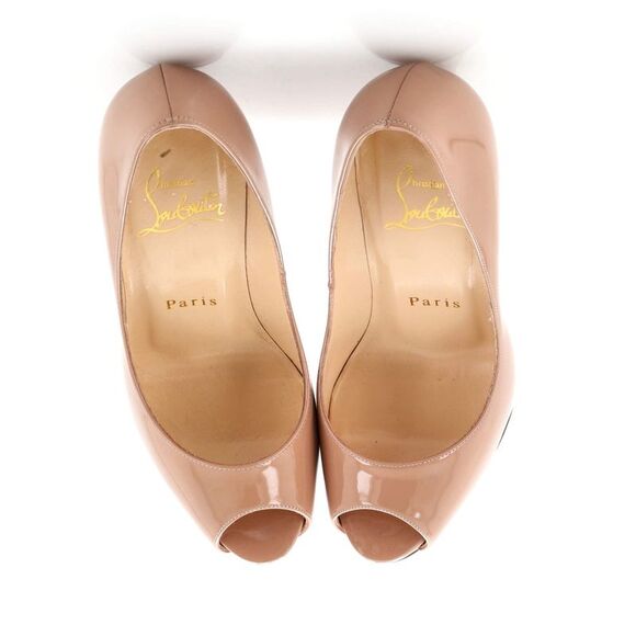 Christian Louboutin Women's New Very Prive Pumps Patent 120 Neutral - Picture 2 of 6
